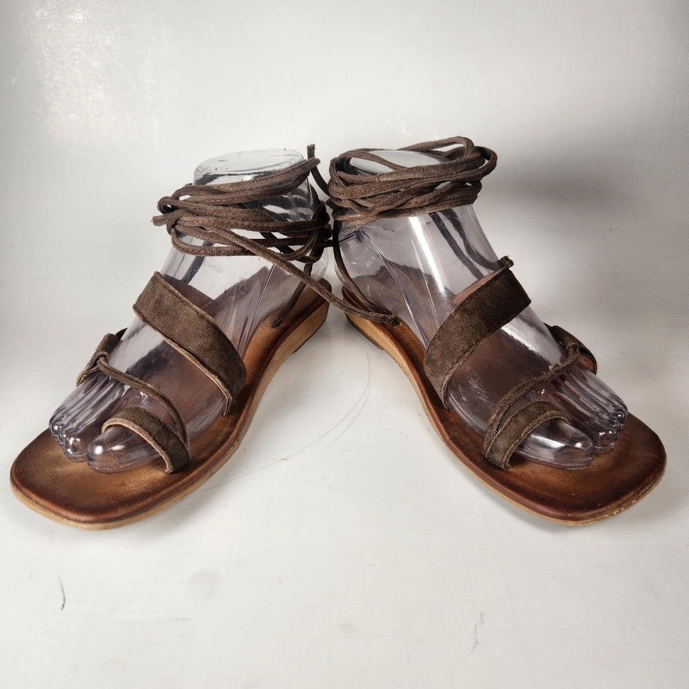 JEFFREY CAMPBELL Women's Sandal Size 36 / 6 Handmade Leather Rawhide Boho Shoe - Picture 4 of 11